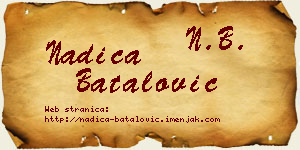 Nadica Batalović vizit kartica